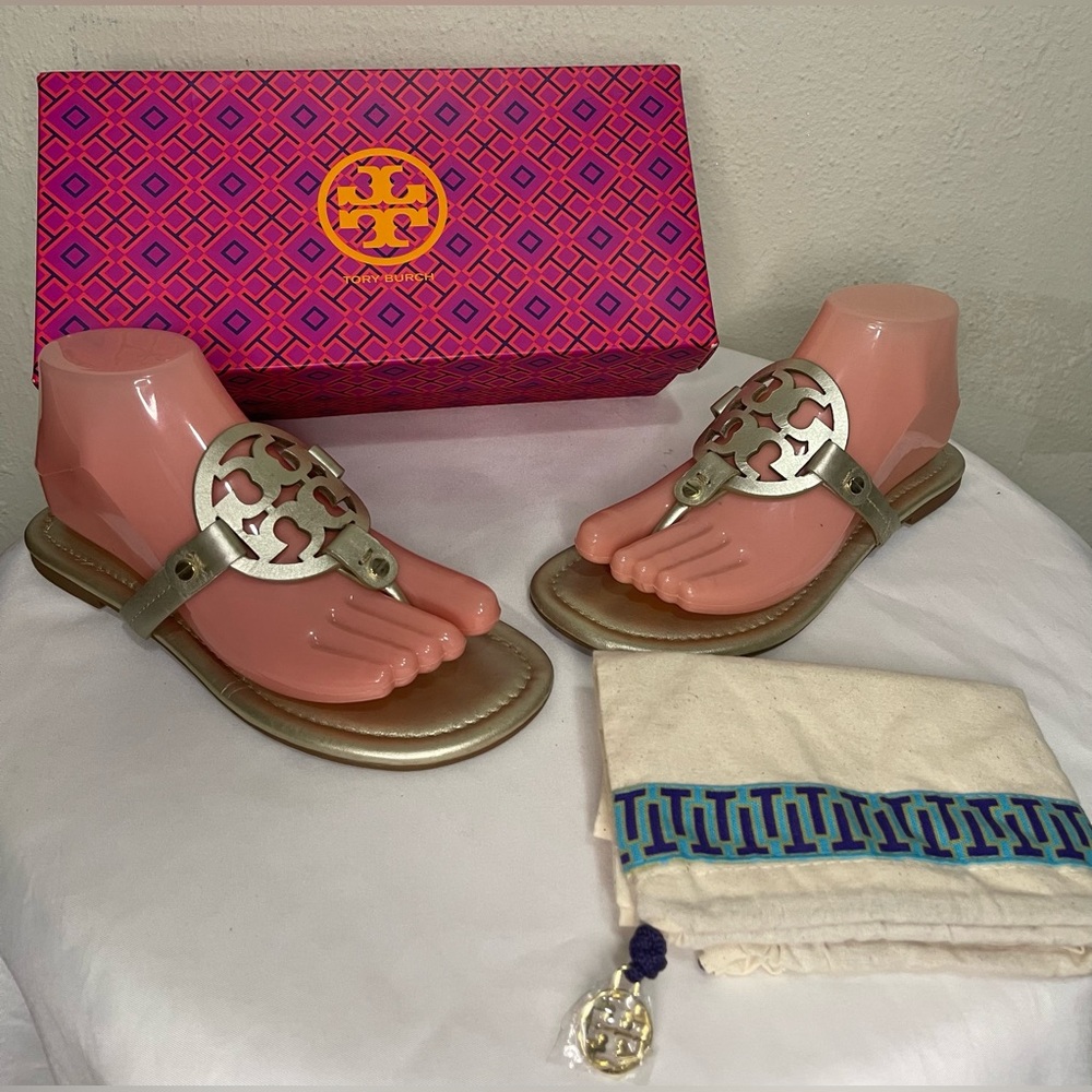 Authentic Tory Burch Miller Leather Sandals sz 7